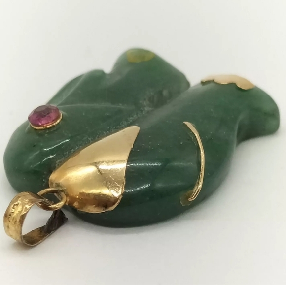 ELEPHANT PENDANT HEAD JADE YELLOW GOLD - Picture 7 of 10